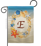 Summer E Initial - Beach Coastal Vertical Impressions Decorative Flags HG130161 Made In USA