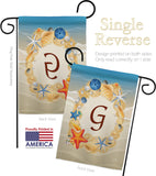 Summer G Initial - Beach Coastal Vertical Impressions Decorative Flags HG130163 Made In USA