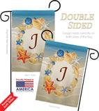 Summer J Initial - Beach Coastal Vertical Impressions Decorative Flags HG130166 Made In USA
