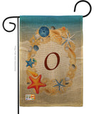 Summer O Initial - Beach Coastal Vertical Impressions Decorative Flags HG130171 Made In USA