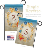 Summer S Initial - Beach Coastal Vertical Impressions Decorative Flags HG130175 Made In USA