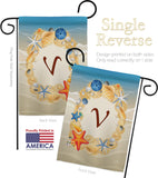 Summer V Initial - Beach Coastal Vertical Impressions Decorative Flags HG130178 Made In USA