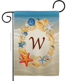 Summer W Initial - Beach Coastal Vertical Impressions Decorative Flags HG130179 Made In USA