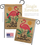 Summer Flamingo - Beach Coastal Vertical Impressions Decorative Flags HG137231 Made In USA