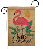 Summer Flamingo - Beach Coastal Vertical Impressions Decorative Flags HG137231 Made In USA