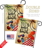 Life is Better - Beach Coastal Vertical Impressions Decorative Flags HG137482 Made In USA