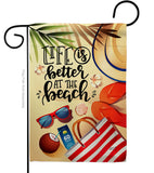 Life is Better - Beach Coastal Vertical Impressions Decorative Flags HG137482 Made In USA