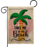 Take me to the Beach - Beach Coastal Vertical Impressions Decorative Flags HG192230 Made In USA