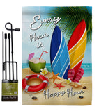 Beach Every Hour - Beach Coastal Vertical Impressions Decorative Flags HG106080 Made In USA