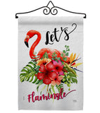 Let’s Flamingle - Beach Coastal Vertical Impressions Decorative Flags HG106094 Made In USA