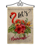 Let’s Flamingle - Beach Coastal Vertical Impressions Decorative Flags HG106094 Made In USA