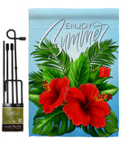 Enjoy Hibiscus - Beach Coastal Vertical Impressions Decorative Flags HG106095 Made In USA