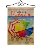 Life's A Beach - Beach Coastal Vertical Impressions Decorative Flags HG106096 Made In USA