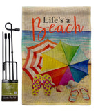 Life's A Beach - Beach Coastal Vertical Impressions Decorative Flags HG106096 Made In USA