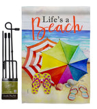 Life's A Beach - Beach Coastal Vertical Impressions Decorative Flags HG106096 Made In USA