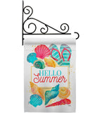 Hello Beach Time - Beach Coastal Vertical Impressions Decorative Flags HG106108 Made In USA