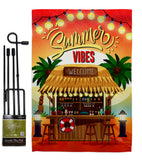 Welcome Vibes - Beach Coastal Vertical Impressions Decorative Flags HG106109 Made In USA