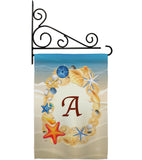 Summer A Initial - Beach Coastal Vertical Impressions Decorative Flags HG130157 Made In USA