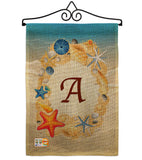 Summer A Initial - Beach Coastal Vertical Impressions Decorative Flags HG130157 Made In USA