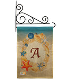 Summer A Initial - Beach Coastal Vertical Impressions Decorative Flags HG130157 Made In USA