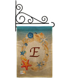 Summer E Initial - Beach Coastal Vertical Impressions Decorative Flags HG130161 Made In USA