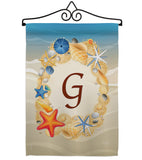 Summer G Initial - Beach Coastal Vertical Impressions Decorative Flags HG130163 Made In USA