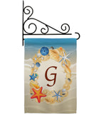 Summer G Initial - Beach Coastal Vertical Impressions Decorative Flags HG130163 Made In USA