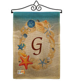 Summer G Initial - Beach Coastal Vertical Impressions Decorative Flags HG130163 Made In USA