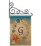 Summer G Initial - Beach Coastal Vertical Impressions Decorative Flags HG130163 Made In USA