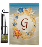 Summer G Initial - Beach Coastal Vertical Impressions Decorative Flags HG130163 Made In USA