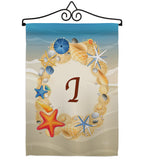 Summer I Initial - Beach Coastal Vertical Impressions Decorative Flags HG130165 Made In USA