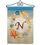 Summer N Initial - Beach Coastal Vertical Impressions Decorative Flags HG130170 Made In USA