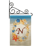 Summer N Initial - Beach Coastal Vertical Impressions Decorative Flags HG130170 Made In USA