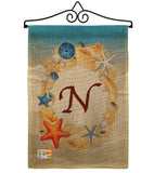 Summer N Initial - Beach Coastal Vertical Impressions Decorative Flags HG130170 Made In USA