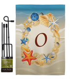 Summer O Initial - Beach Coastal Vertical Impressions Decorative Flags HG130171 Made In USA