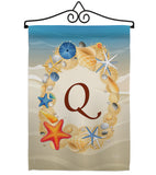 Summer Q Initial - Beach Coastal Vertical Impressions Decorative Flags HG130173 Made In USA