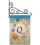 Summer Q Initial - Beach Coastal Vertical Impressions Decorative Flags HG130173 Made In USA