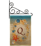 Summer Q Initial - Beach Coastal Vertical Impressions Decorative Flags HG130173 Made In USA