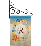 Summer R Initial - Beach Coastal Vertical Impressions Decorative Flags HG130174 Made In USA