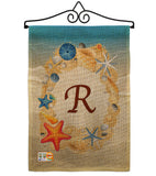 Summer R Initial - Beach Coastal Vertical Impressions Decorative Flags HG130174 Made In USA