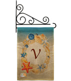 Summer V Initial - Beach Coastal Vertical Impressions Decorative Flags HG130178 Made In USA