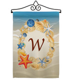 Summer W Initial - Beach Coastal Vertical Impressions Decorative Flags HG130179 Made In USA