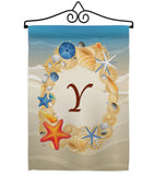Summer Y Initial - Beach Coastal Vertical Impressions Decorative Flags HG130181 Made In USA
