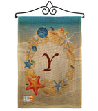 Summer Y Initial - Beach Coastal Vertical Impressions Decorative Flags HG130181 Made In USA