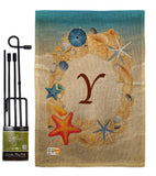 Summer Y Initial - Beach Coastal Vertical Impressions Decorative Flags HG130181 Made In USA