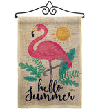 Summer Flamingo - Beach Coastal Vertical Impressions Decorative Flags HG137231 Made In USA