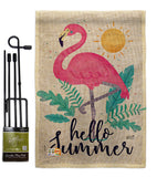 Summer Flamingo - Beach Coastal Vertical Impressions Decorative Flags HG137231 Made In USA