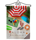 Aloha Beach Time - Beach Coastal Vertical Impressions Decorative Flags HG137451 Made In USA