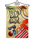 Life is Better - Beach Coastal Vertical Impressions Decorative Flags HG137482 Made In USA