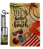 Life is Better - Beach Coastal Vertical Impressions Decorative Flags HG137482 Made In USA